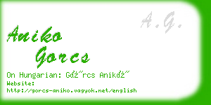 aniko gorcs business card